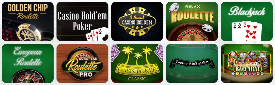 Jeux de table au COCOA CASINO